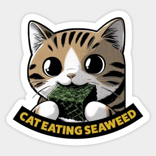 Intense Gaze Cat - Seaweed Snack Meme Sticker